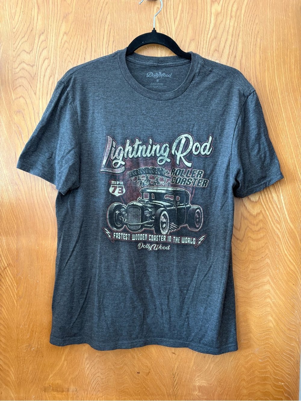 Dollywood Lightning Rod Gray Graphic Tee M